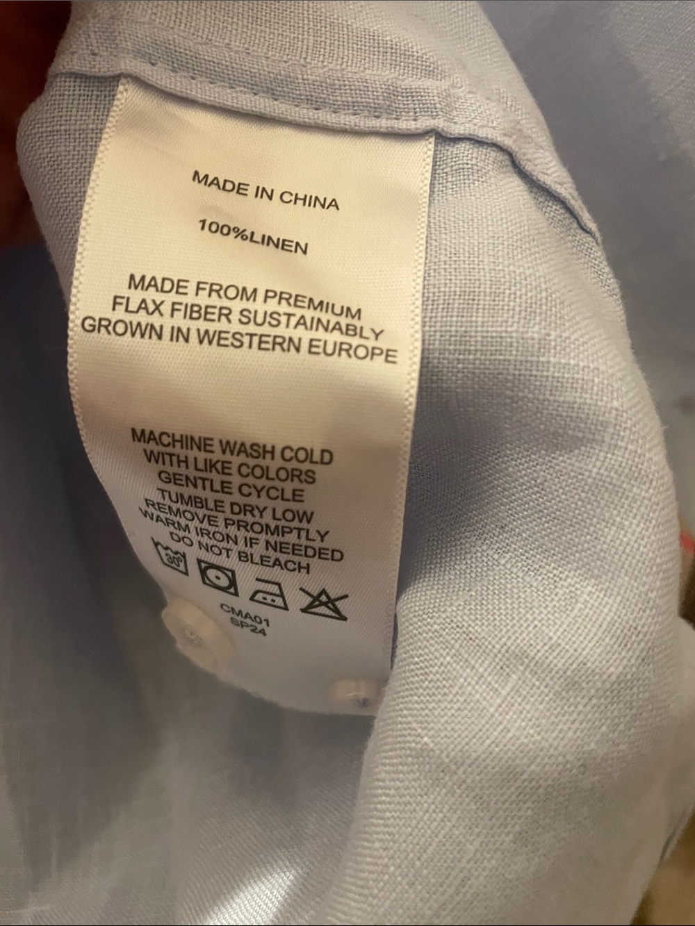 Quince 100% European Linen Button Down Shirt Sz:L Light Blue - Picture 10 of 11